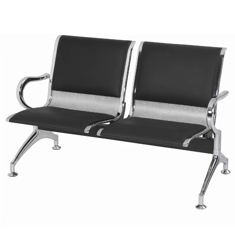 Longarina Aeroporto Charm 2 Lugares - Metálica Cromada | Estofada